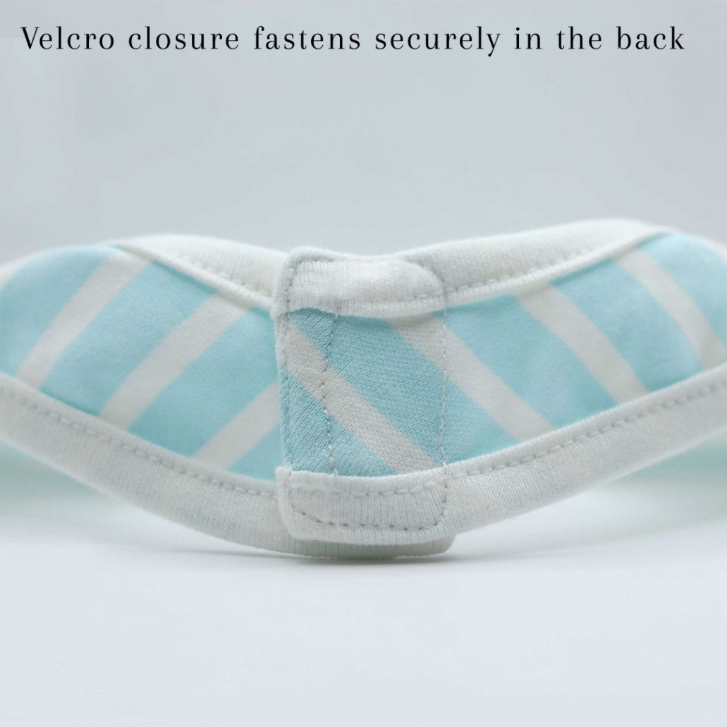 Pack of 3 Bibs Set Light Blue (Stripes, Clouds, Stars)