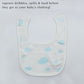 Pack of 3 Bibs Set Light Blue (Stripes, Clouds, Stars)