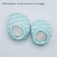 Pair of 3 Baby Booties Light Blue (Stripes, Clouds, Stars)