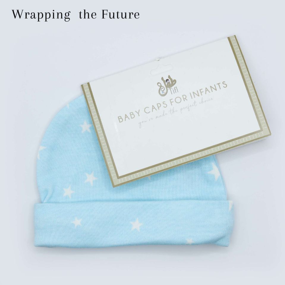 Baby Cap Light Blue Stars