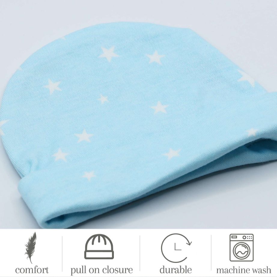 Baby Cap Light Blue Stars