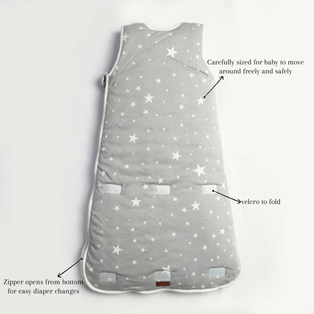 Grey Stars Baby Sleeping Bag