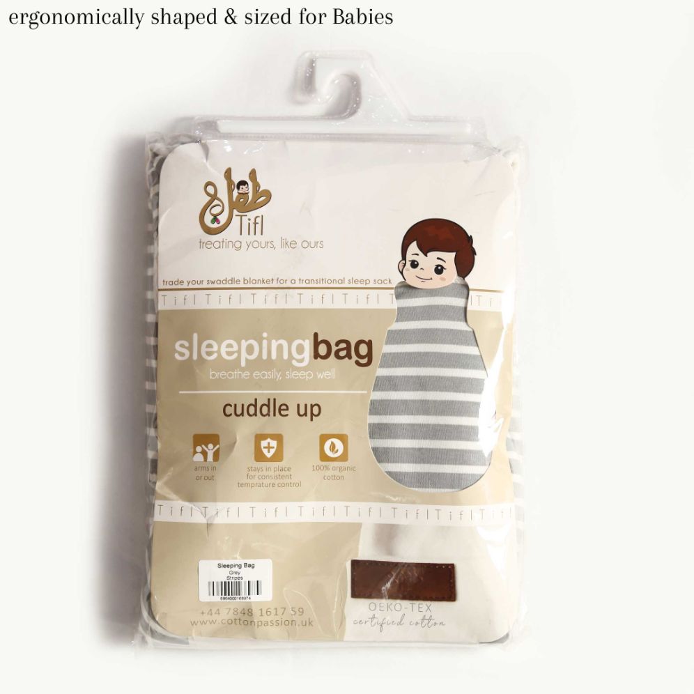 Grey Strips Baby Sleeping Bag