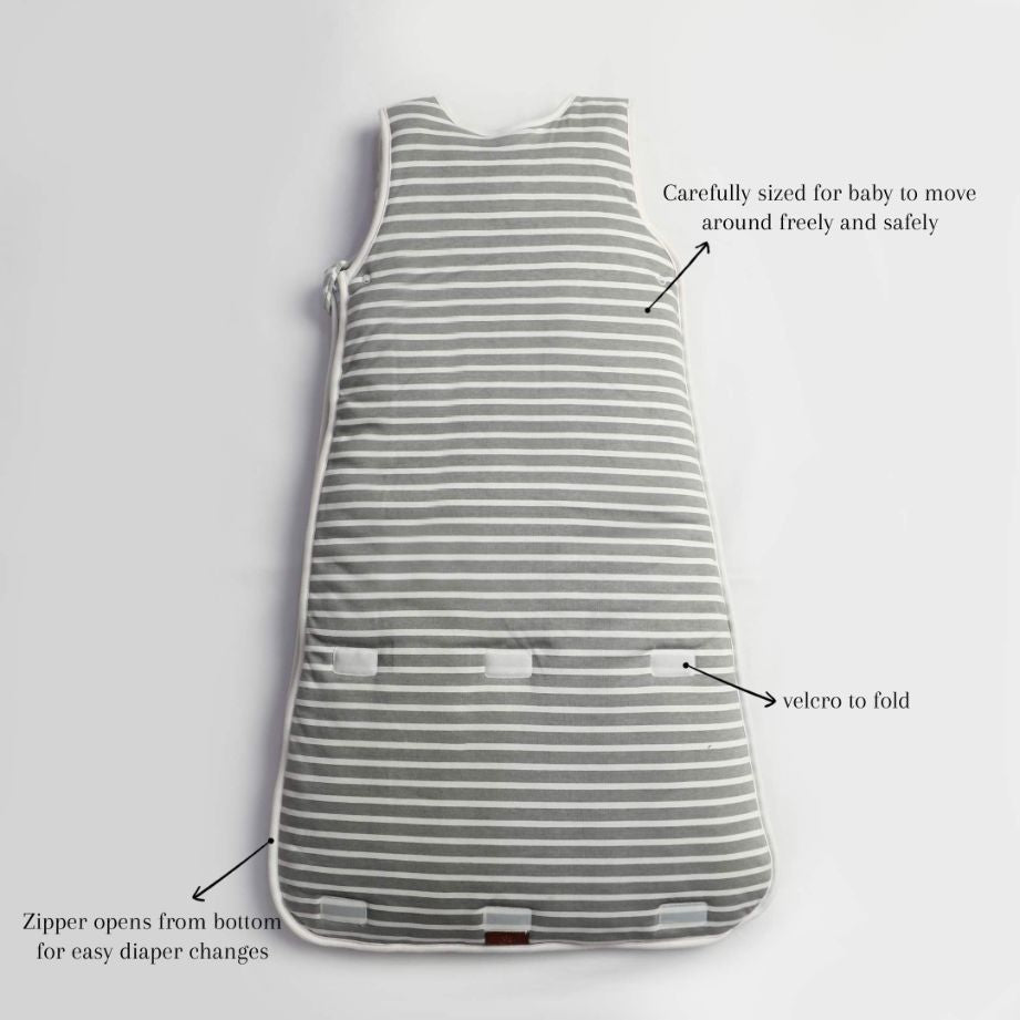 Grey Strips Baby Sleeping Bag