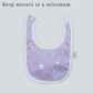 Pack of 3 Bibs Set Lilac (Stripes, Clouds, Stars)