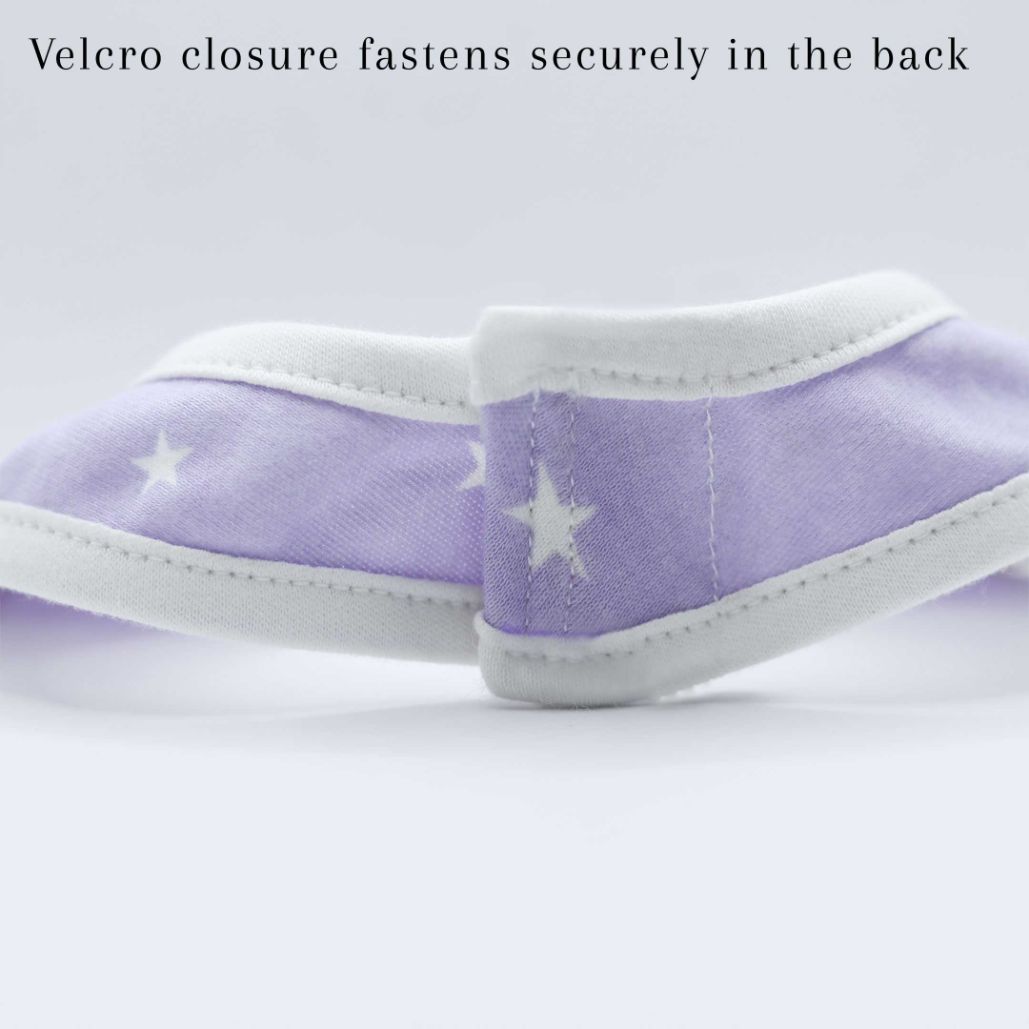 Pack of 3 Bibs Set Lilac (Stripes, Clouds, Stars)