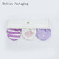 Pair of 3 Baby Mittens Lilac (Stripes, Clouds, Stars)