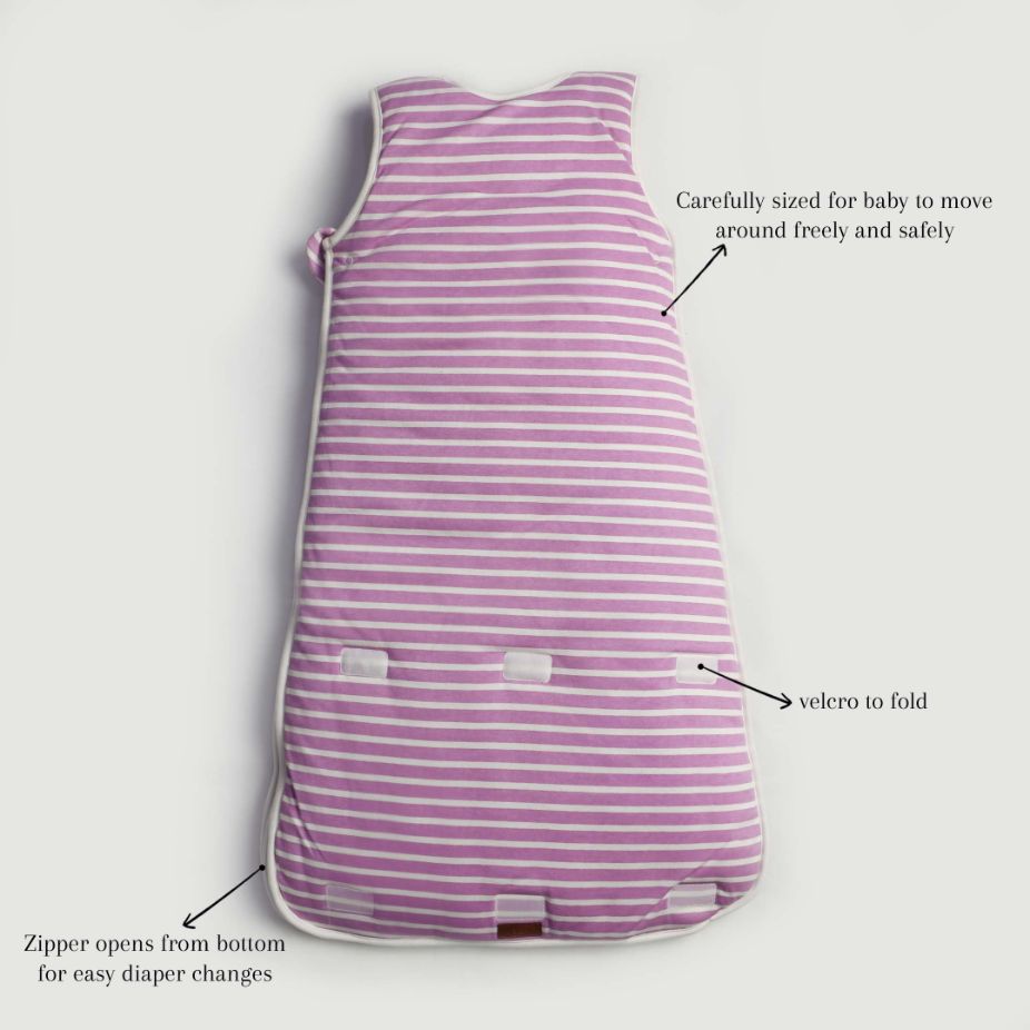 Lilac Stripes Baby Sleeping Bag