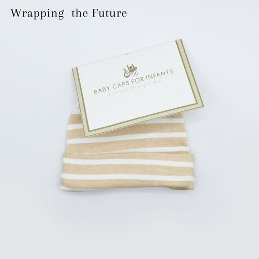 Baby Cap Ivory Cream Stripes