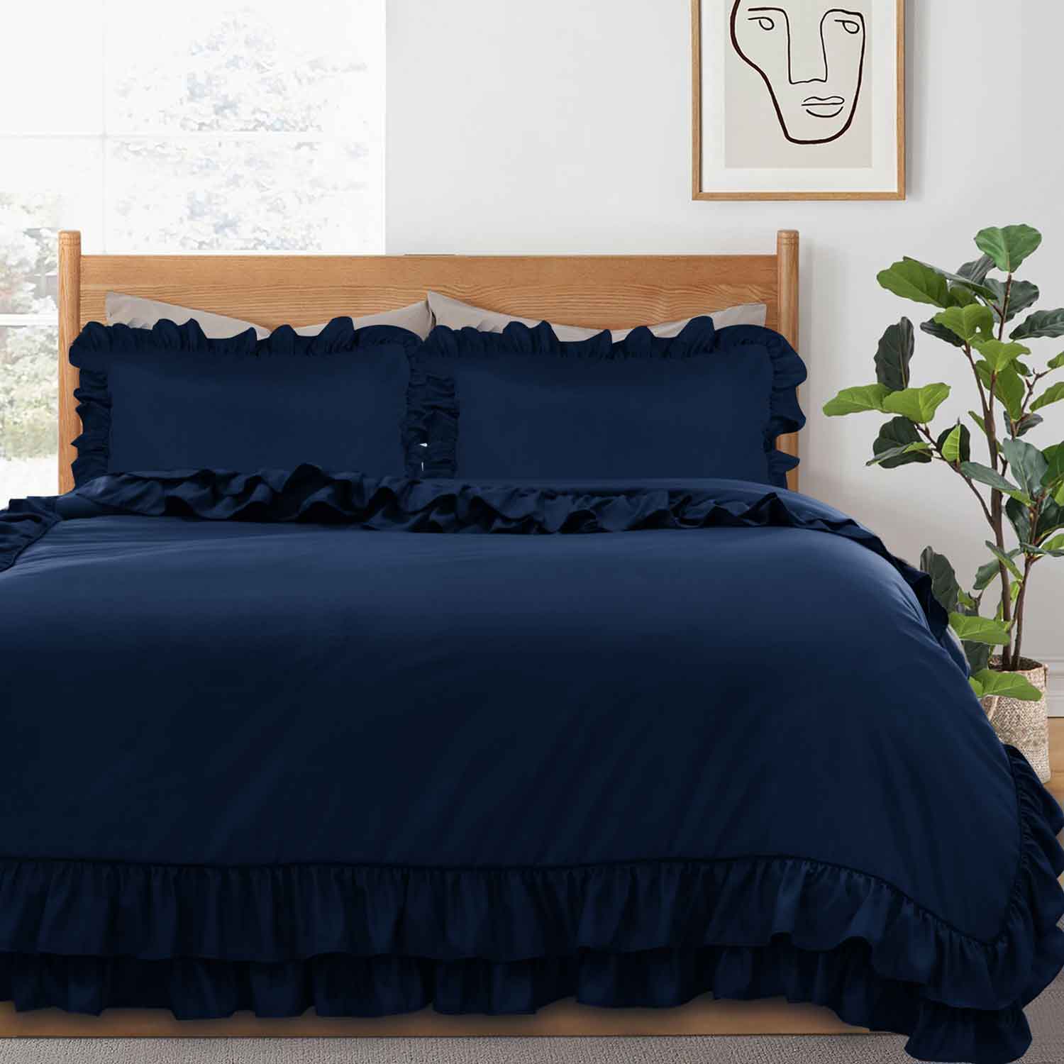 Ruffled Borders Duvet Cover Set