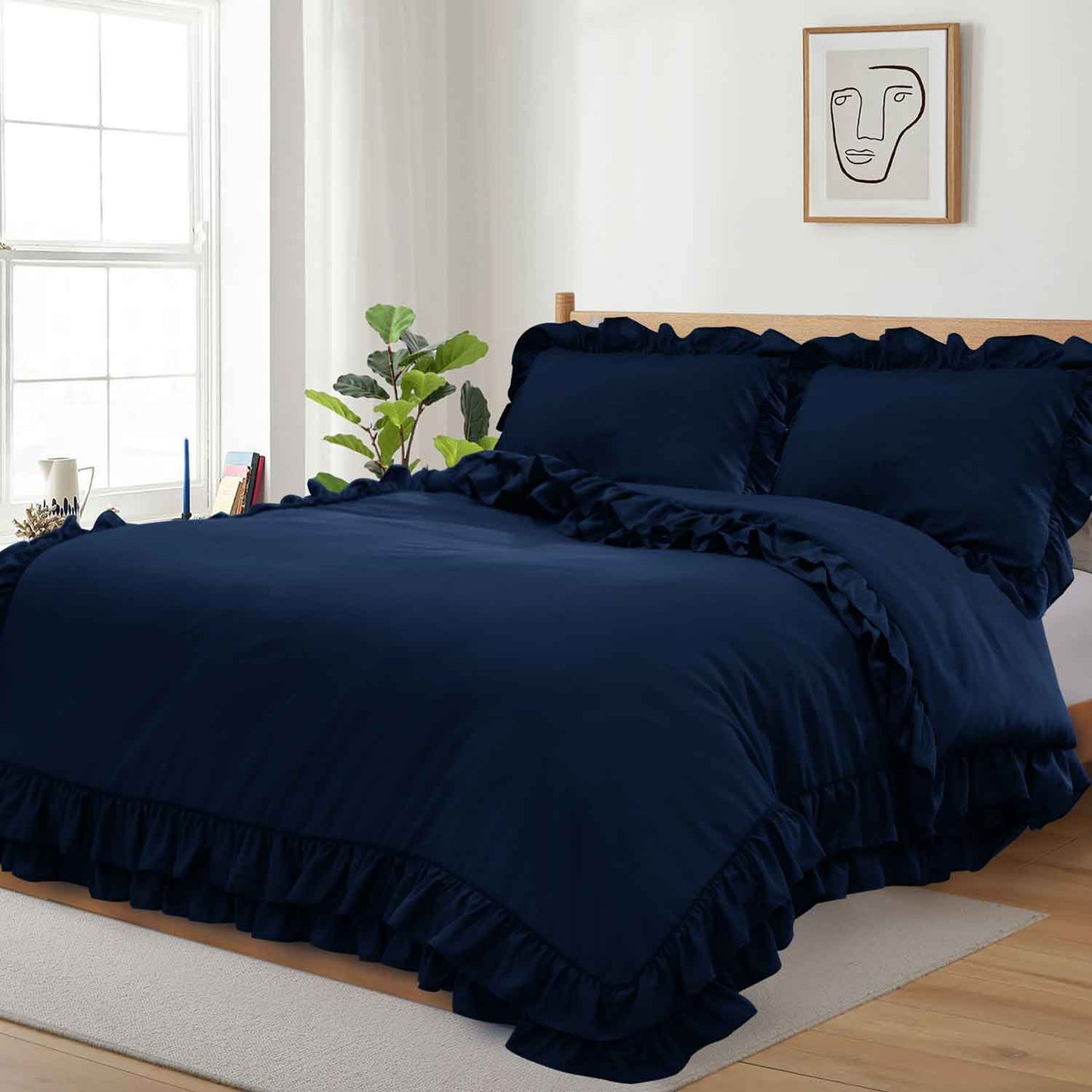 Ruffled Borders Duvet Cover Set