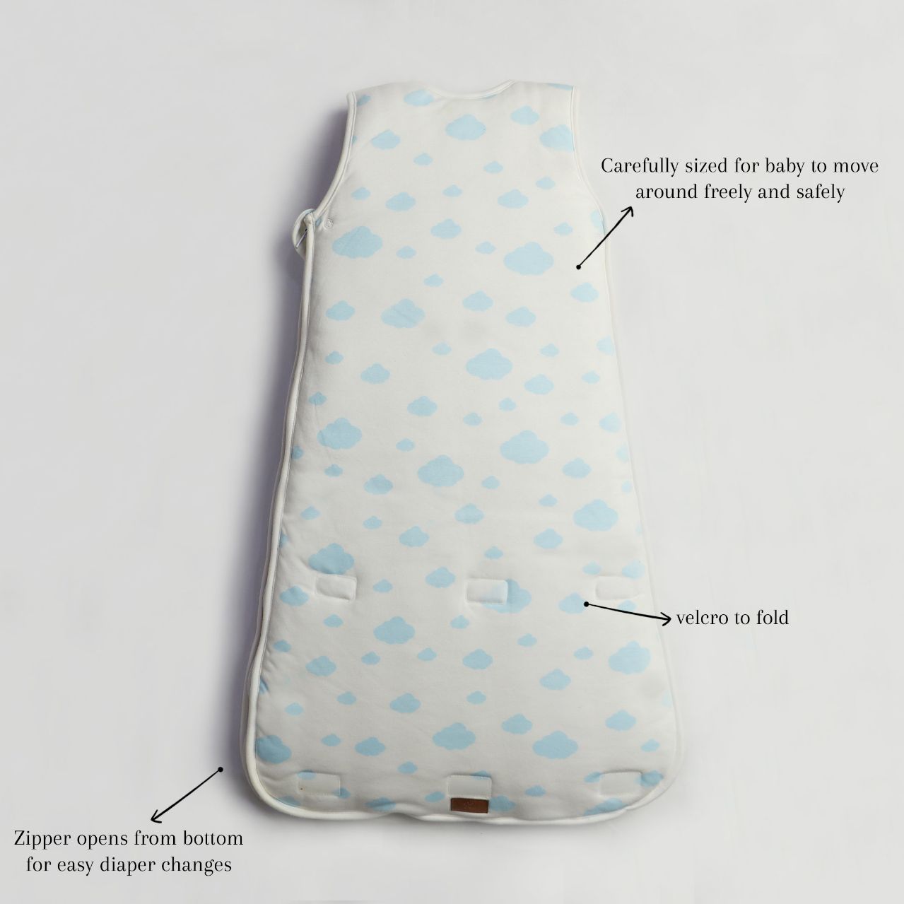 Light Blue Clouds Baby Sleeping Bag