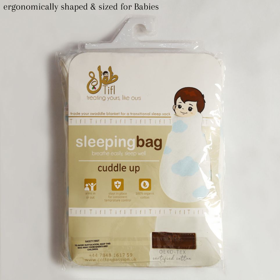 Light Blue Clouds Baby Sleeping Bag